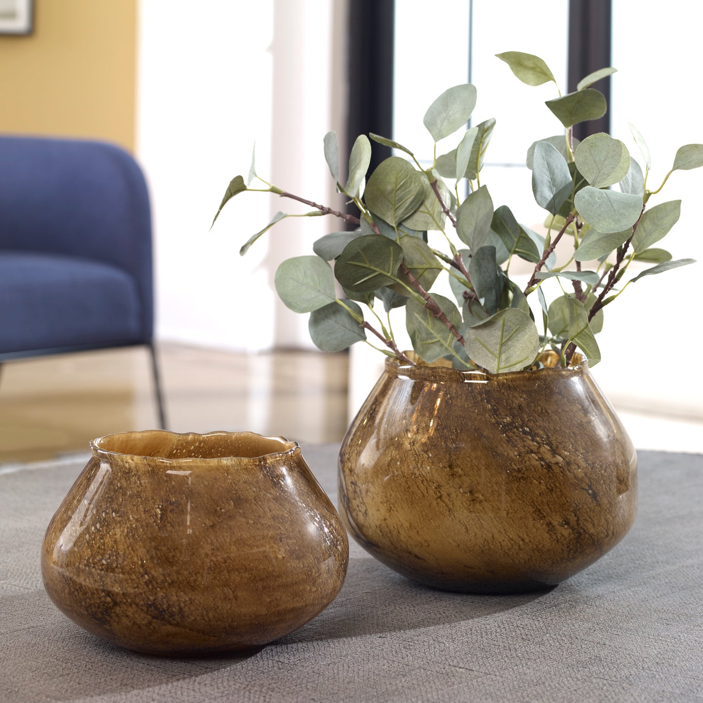 Uttermost 18031 Tortoise Glass Vases, Set/2