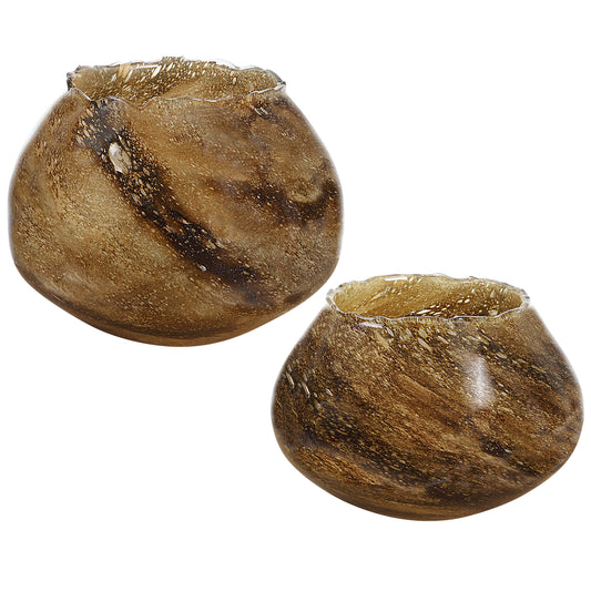 Uttermost 18031 Tortoise Glass Vases, Set/2