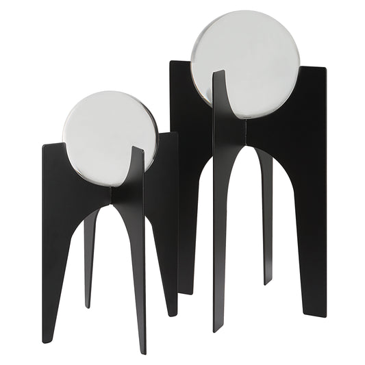 Uttermost 18053 Ellianna Crystal Spheres On Black Base,  S/2