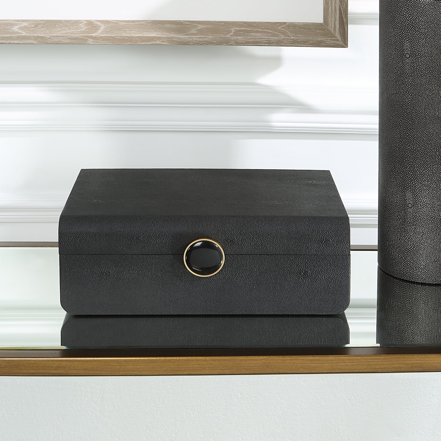 Uttermost 18058 Lalique Black Shagreen Box