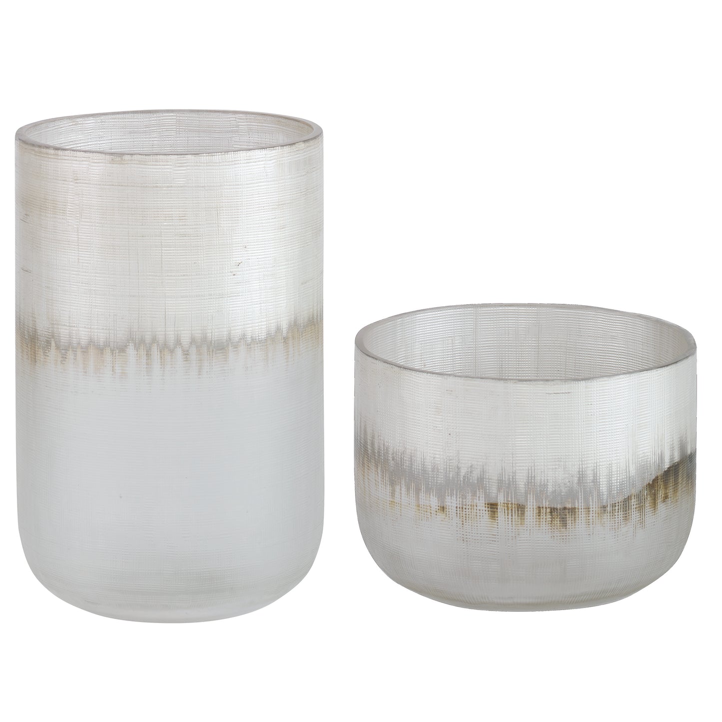 Uttermost 18071 Frost Silver Drip Glass Vases, Set/2