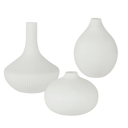 Uttermost 18072 Apothecary Satin White Vases, Set/3