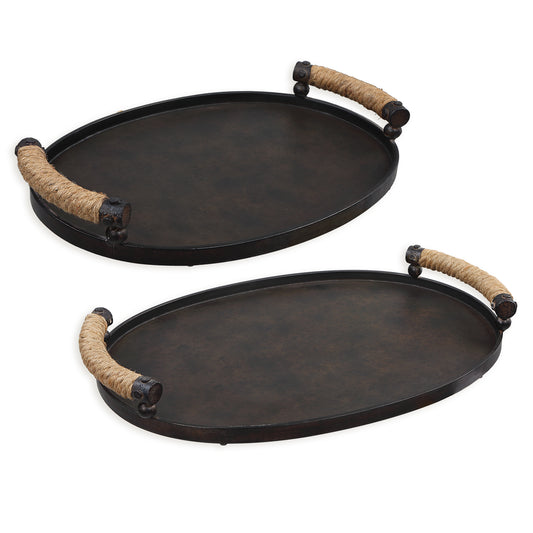 Uttermost 18073 Viggo Bronze Trays, Set/2