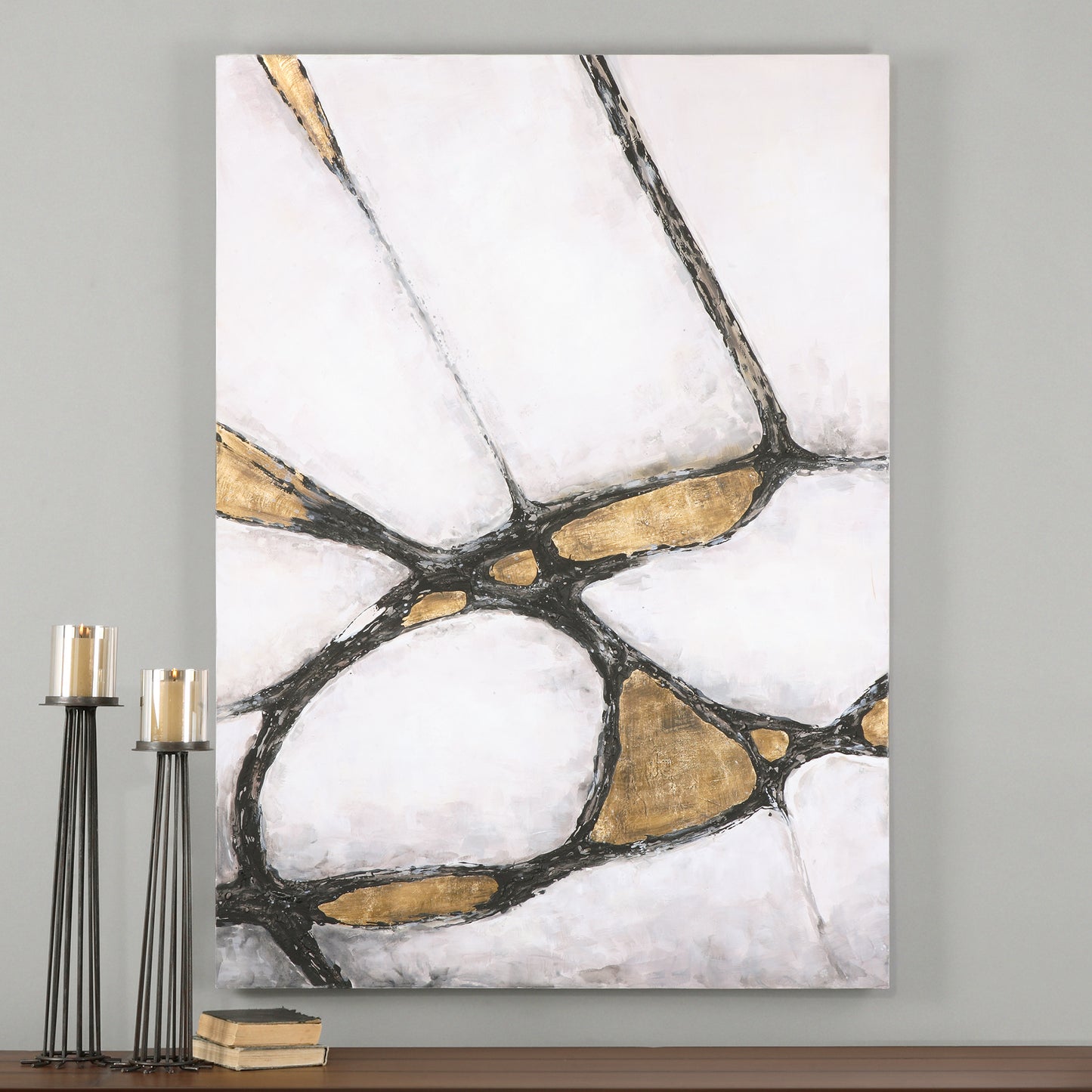 Uttermost 34352 Abstract Art In Gold And Black