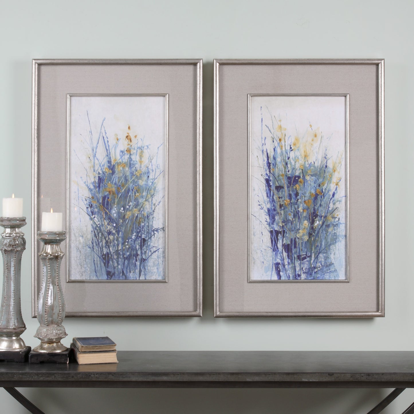 Uttermost 41558 Indigo Florals Framed Art S/2