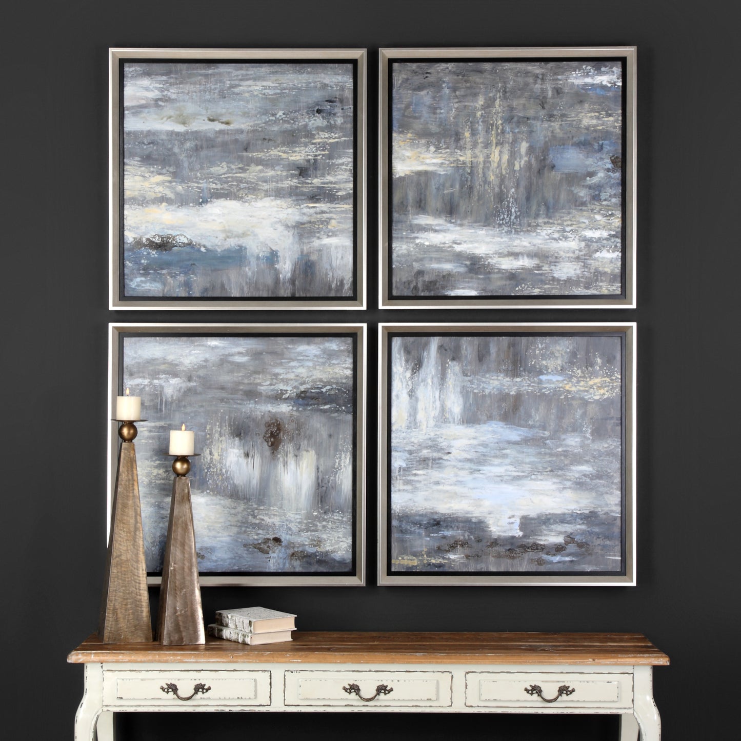 Uttermost 34366 Shades Of Gray Hand Painted Art S/4