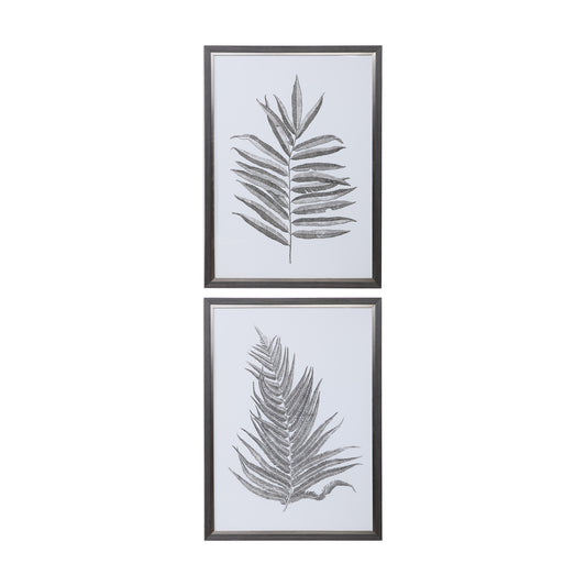 Uttermost 33685 Silver Ferns Framed Prints Set/2