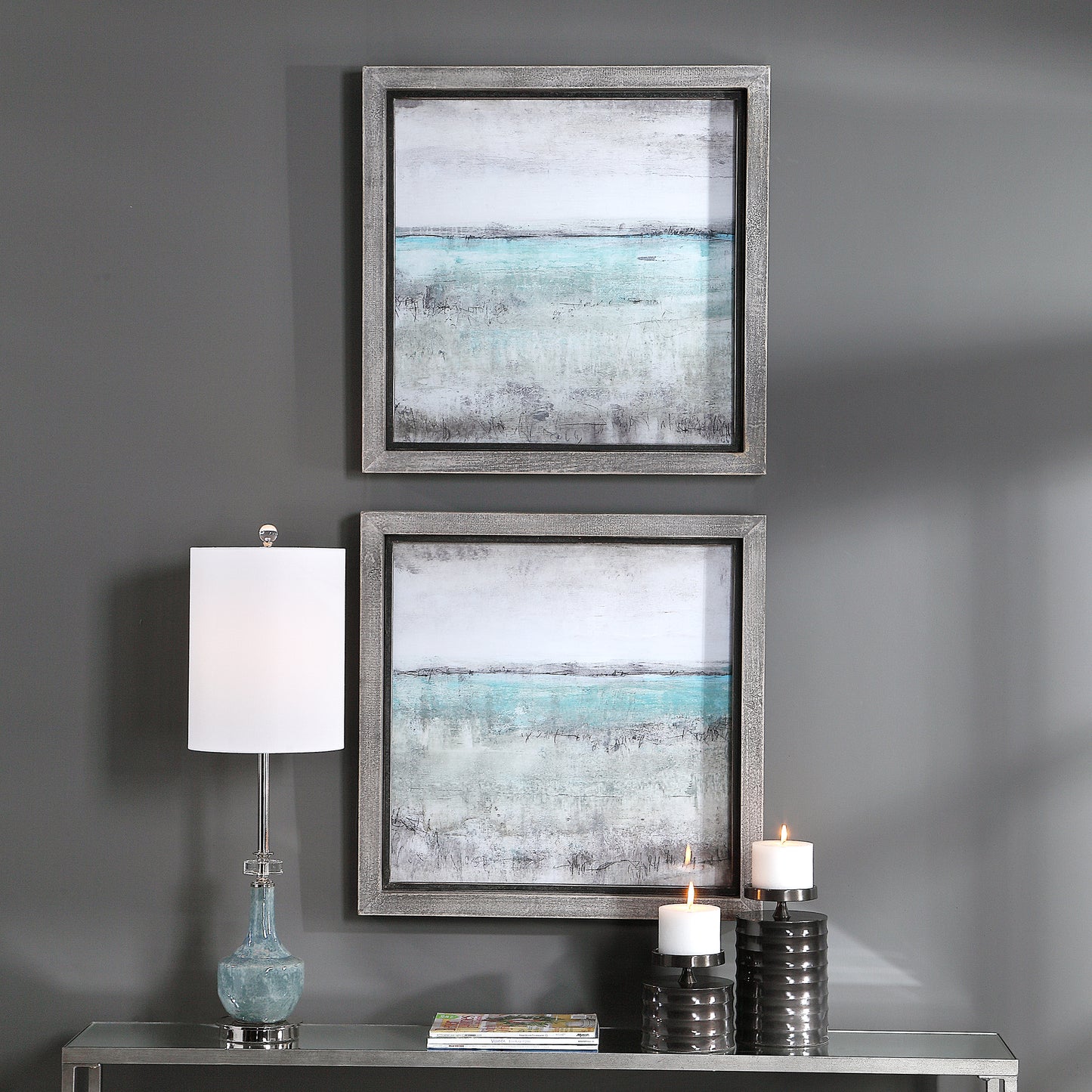 Uttermost 51114 Aqua Horizon Framed Prints, Set/2