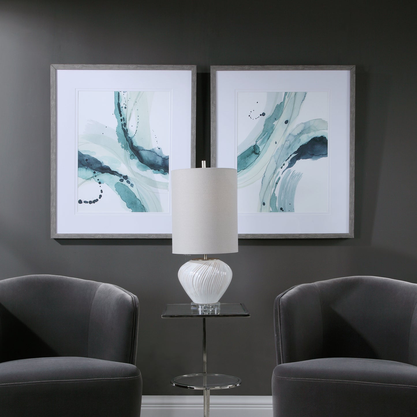 Uttermost 33710 Depth Abstract Watercolor Prints, S/2