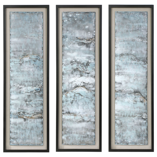 Uttermost 35374 Ocean Swell Painted Metal Art, S/3, 3 Cartons
