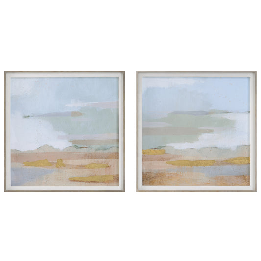 Uttermost 41468 Abstract Coastline Framed Prints, S/2