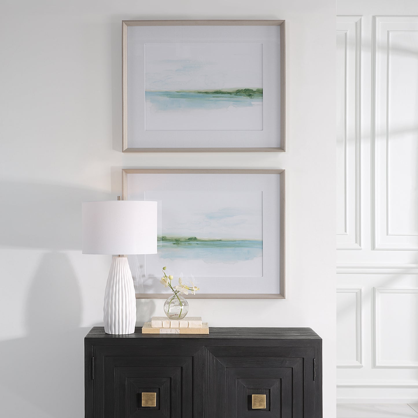 Uttermost 32269 Green Ribbon Coast Framed Prints Set/2