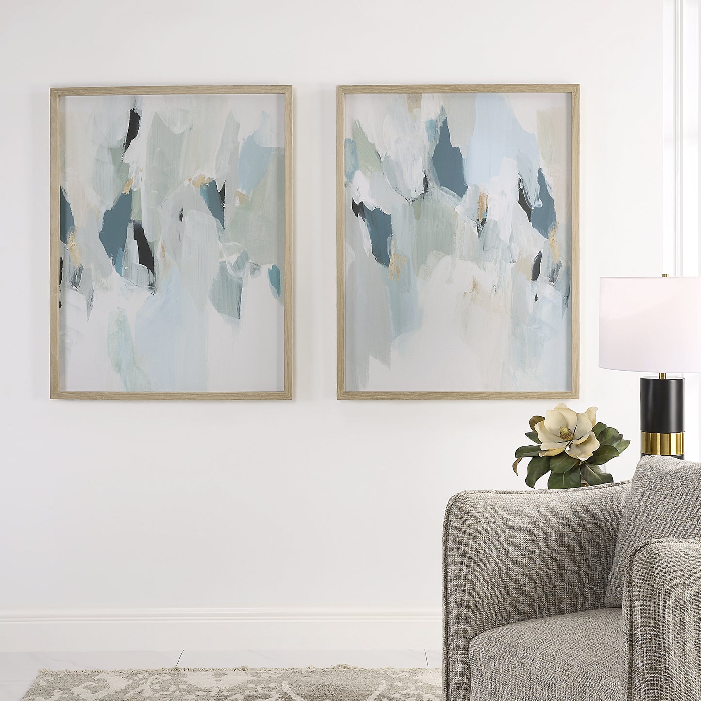 Uttermost 32282 Seabreeze Abstract Framed Canvas Prints Set/2
