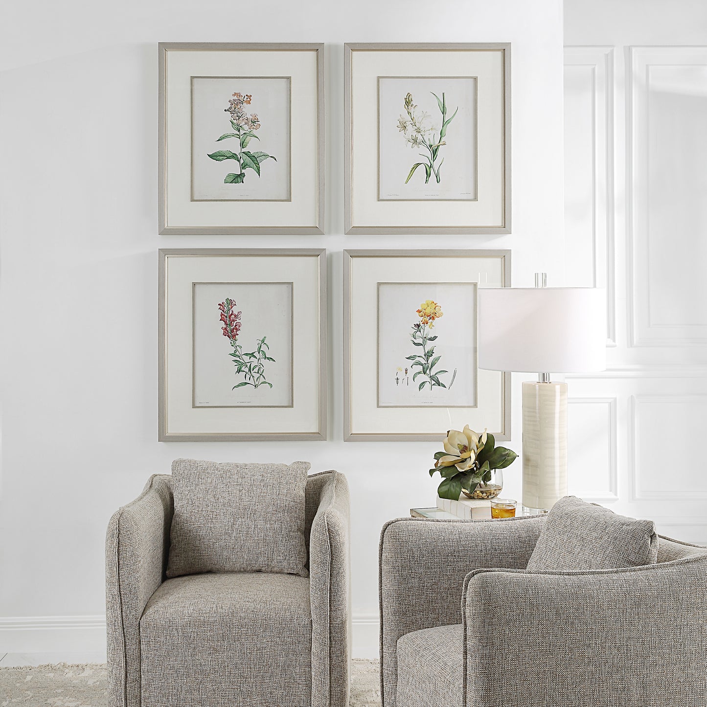 Uttermost 32285 Heirloom Blooms Study Framed Prints Set/4