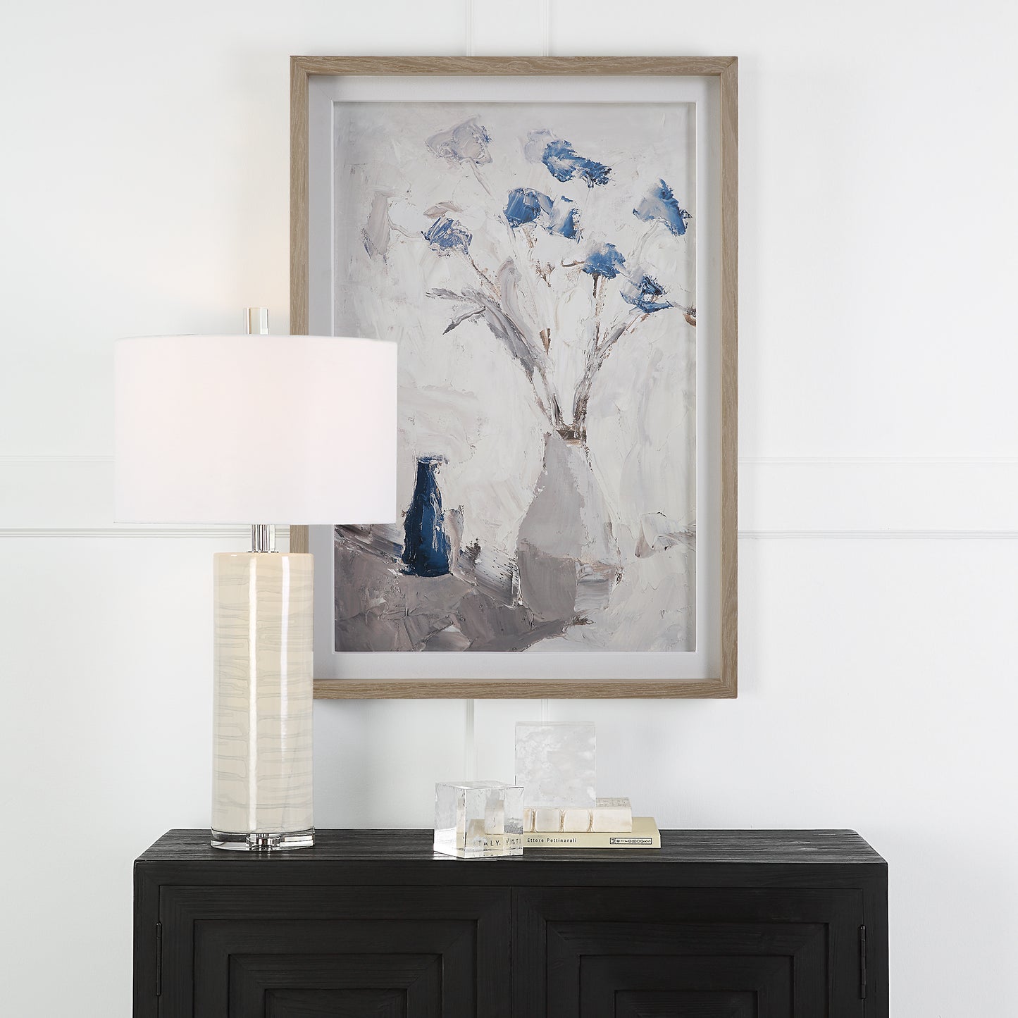 Uttermost 32287 Blue Flowers In Vase Framed Print