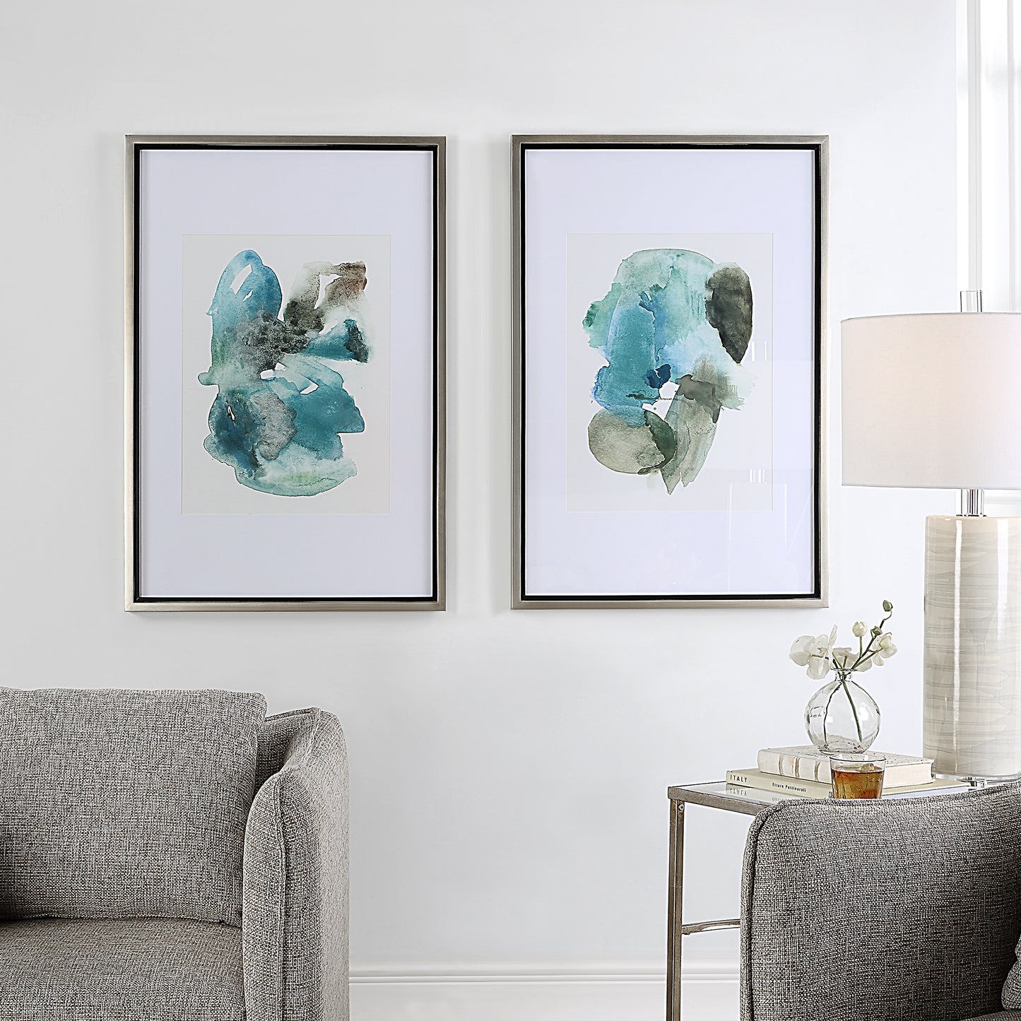 Uttermost 32291 Blueprints Watercolor Prints, Set Of 2