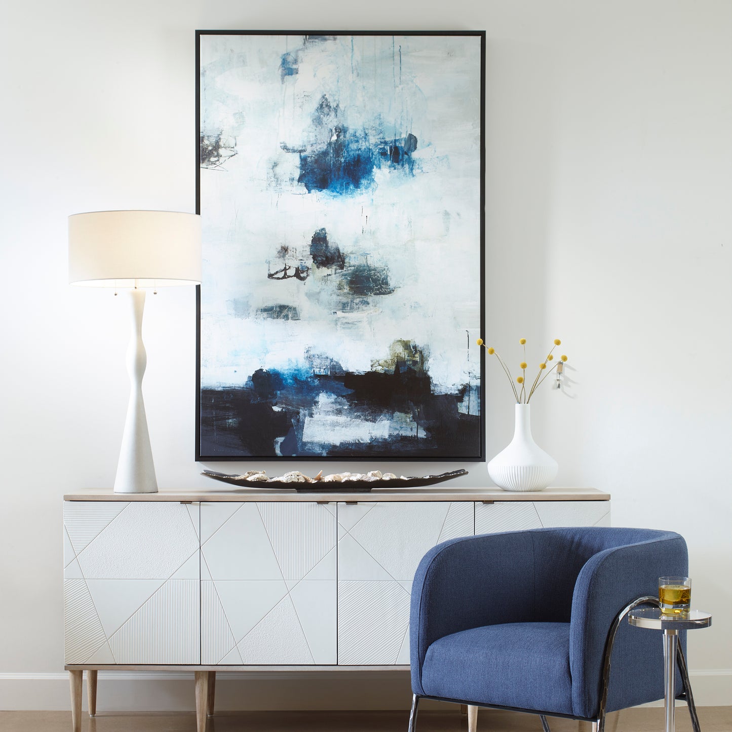 Uttermost 32306 Black And Blue Framed Abstract Art