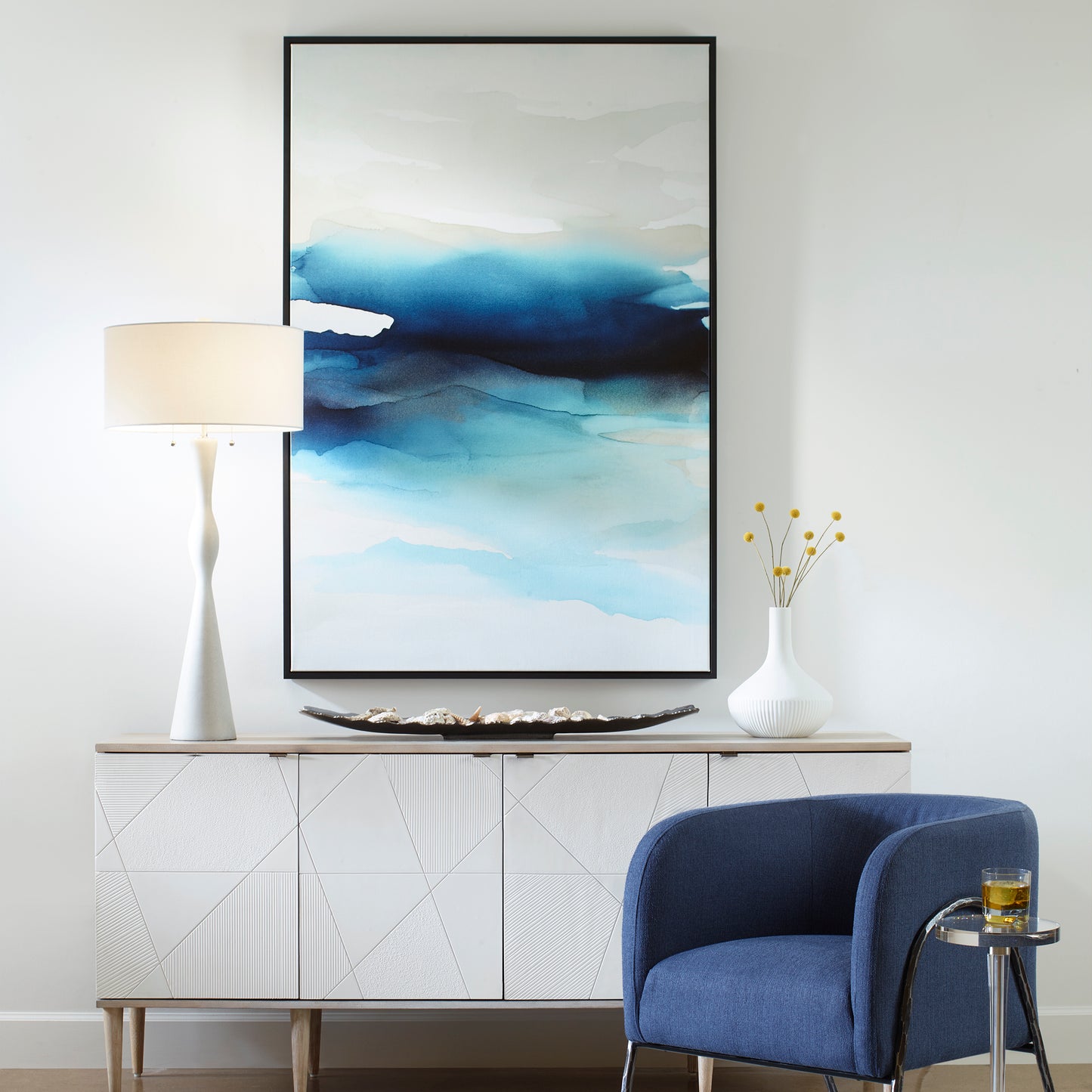 Uttermost 32307 Waves Framed Canvas Abstract Art