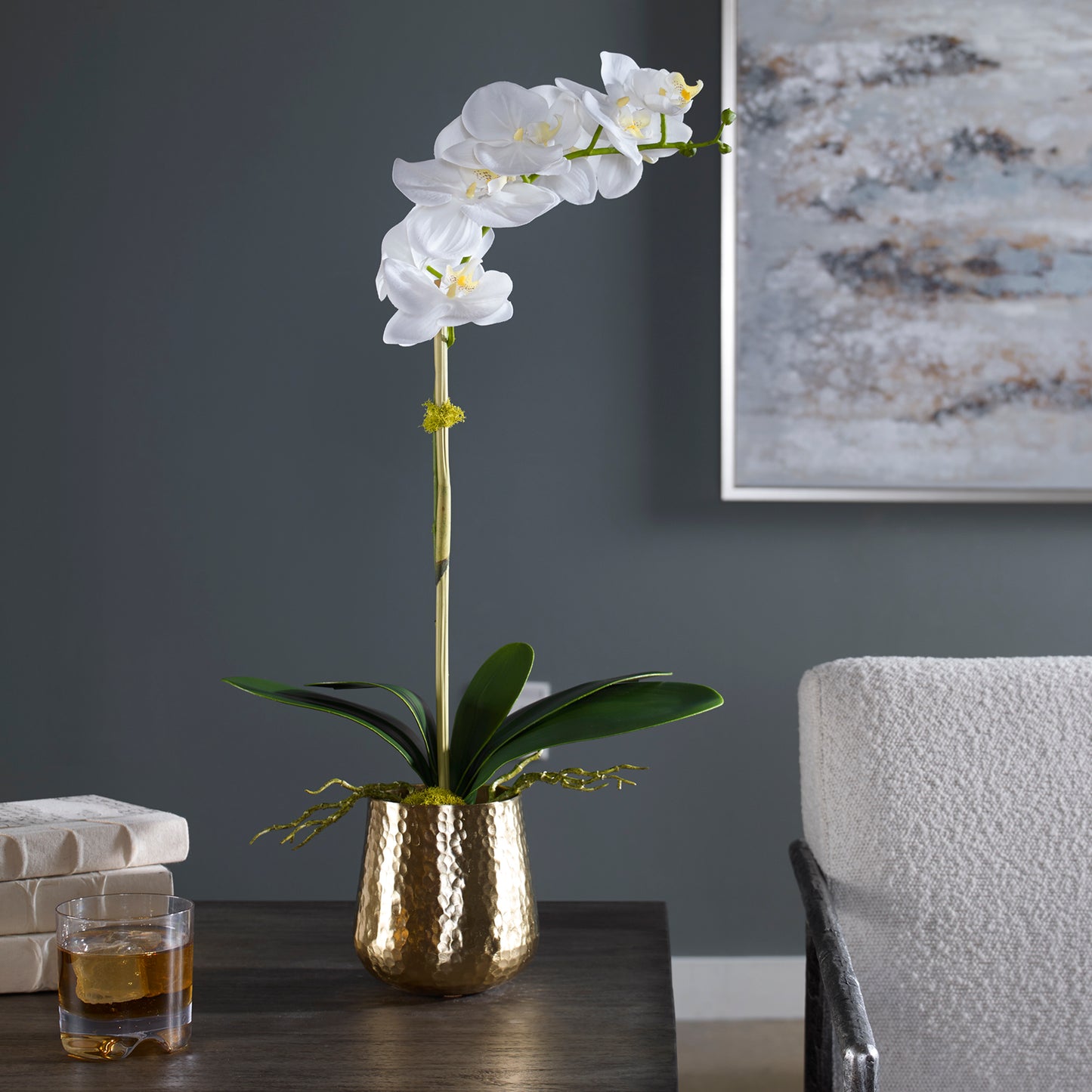 Uttermost 60189 Cami Orchid With Brass Pot