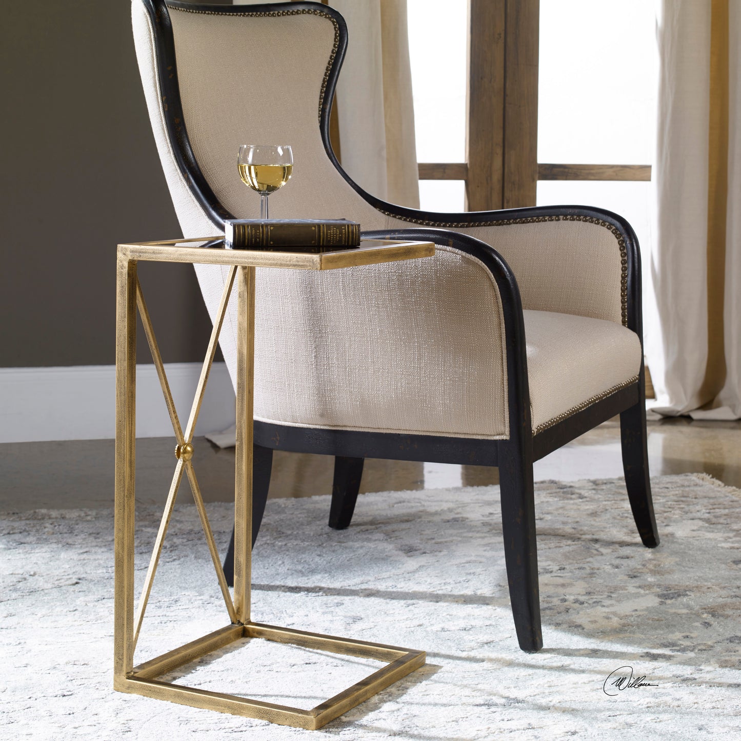 Uttermost 25014 Zafina Gold Accent Table