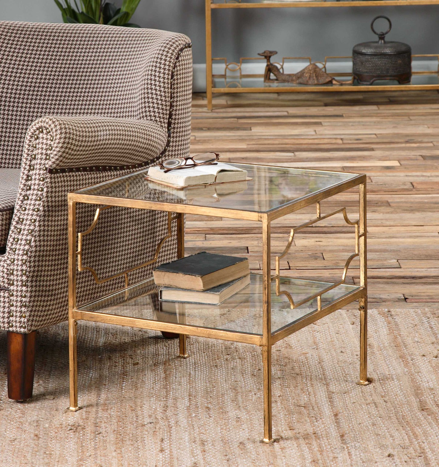 Uttermost 24477 Genell Gold Cube Table