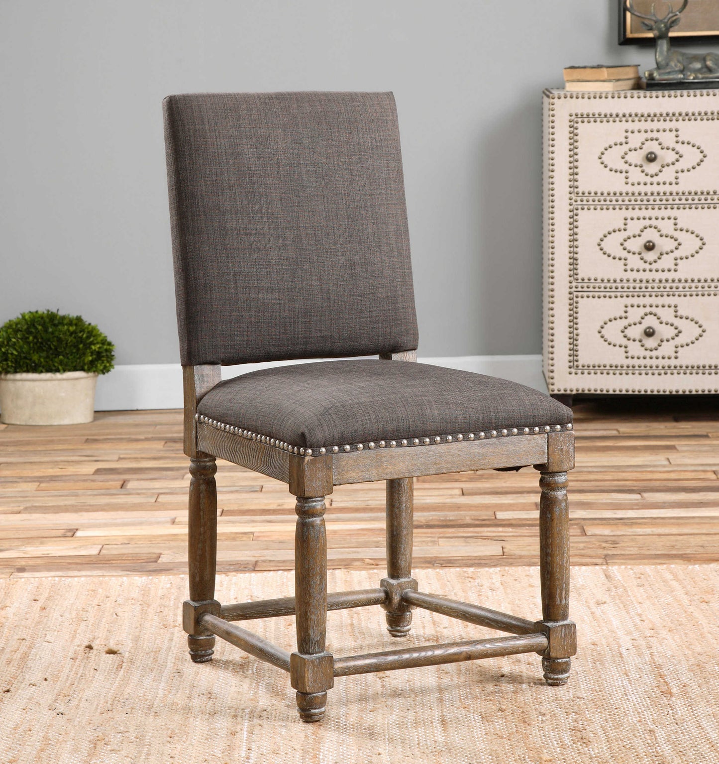 Uttermost 23215 Laurens Gray Accent Chair