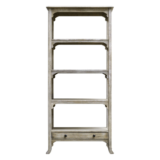 Uttermost 25661 Bridgely Aged White Etagere