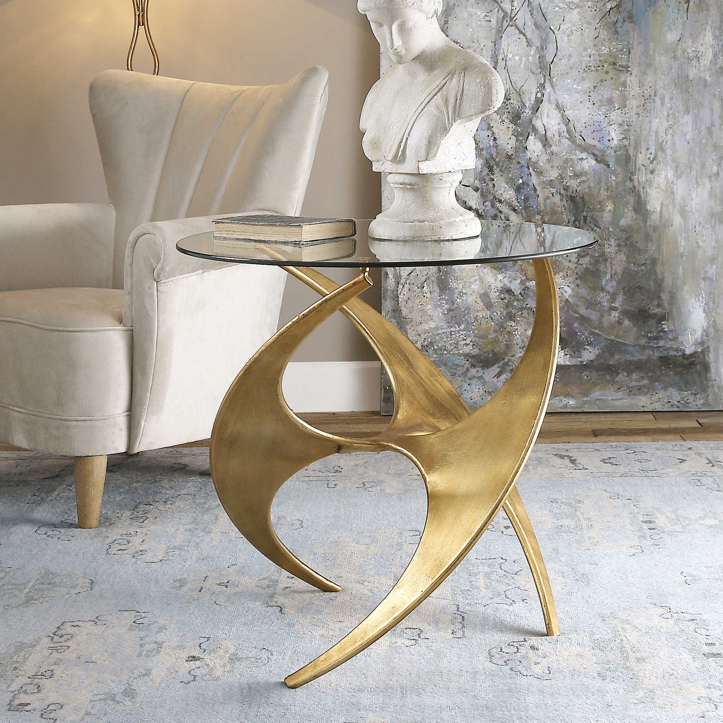 Uttermost 24516 Graciano Glass Side Table