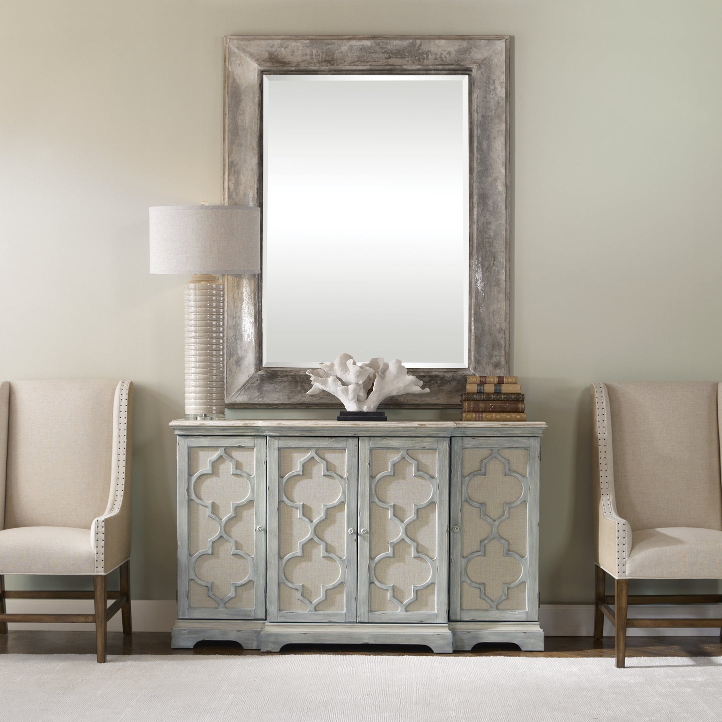 Uttermost 24520 Sophie 4 Door Grey Cabinet