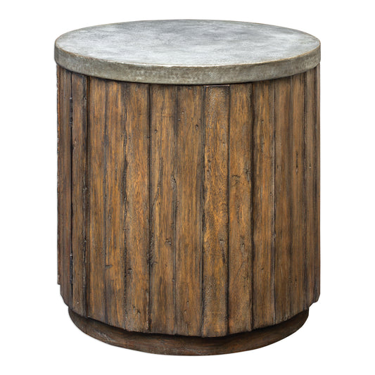 Uttermost 25779 Maxfield Wooden Drum Side Table