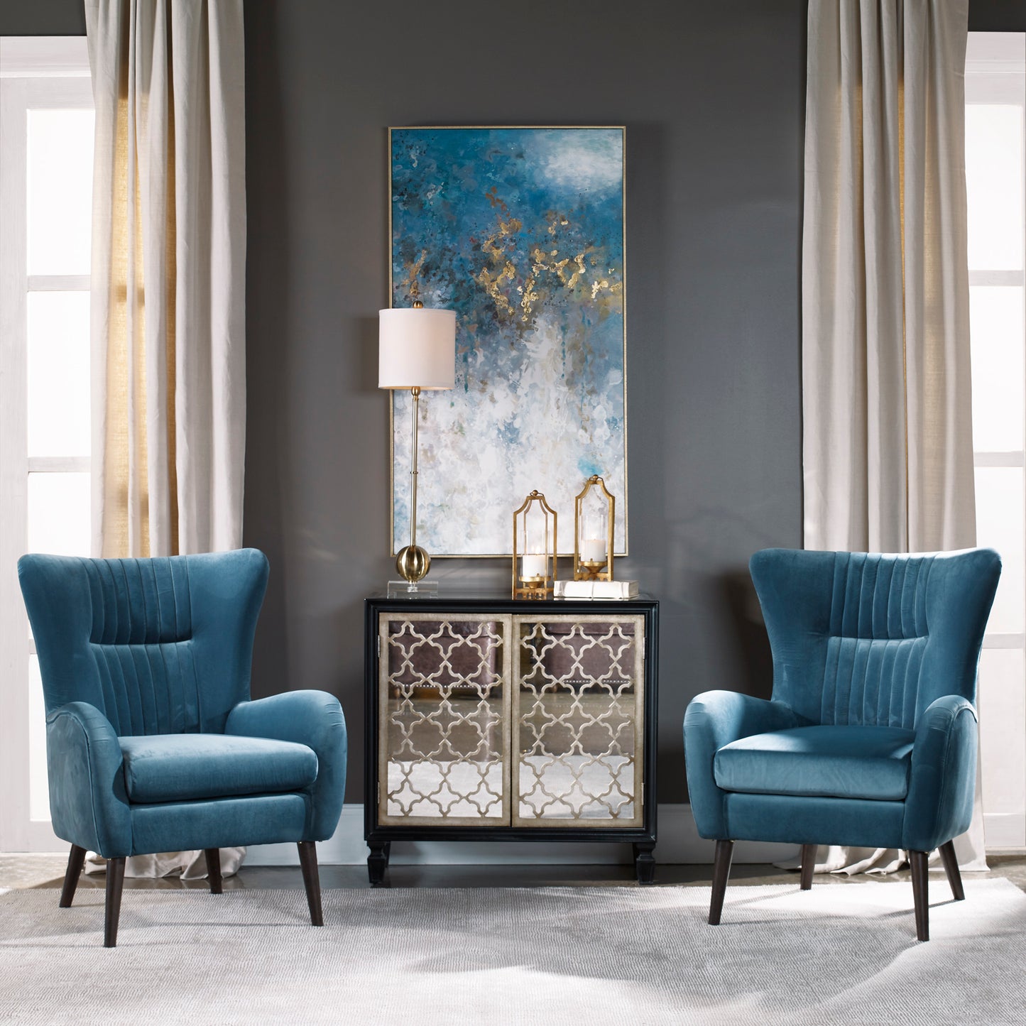 Uttermost 23314 Dax Mid-Century Accent Chair