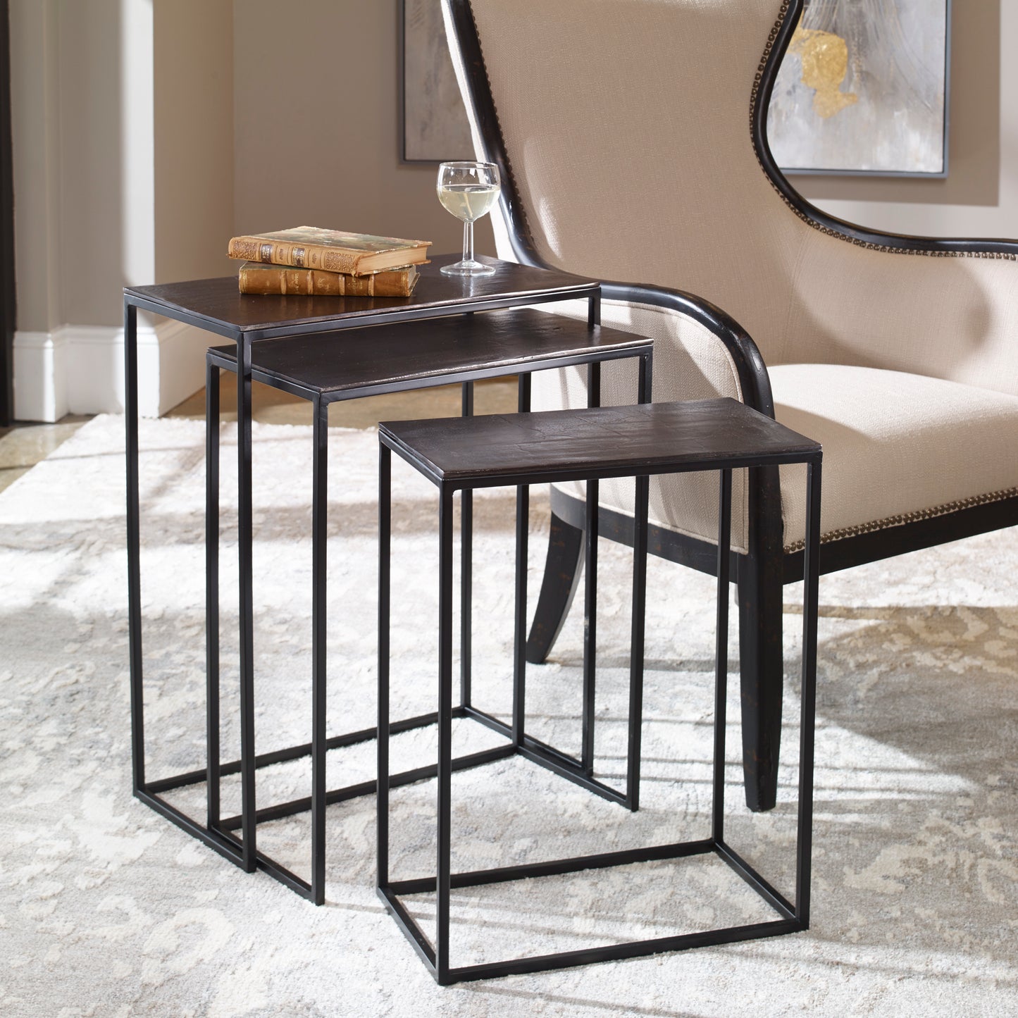 Uttermost 25040 Coreene Iron Nesting Tables S/3