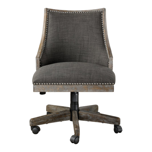 Uttermost 23431 Aidrian Charcoal Desk Chair