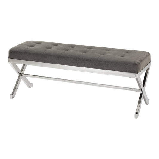 Uttermost 23430 Bijou Gray Fabric Bench