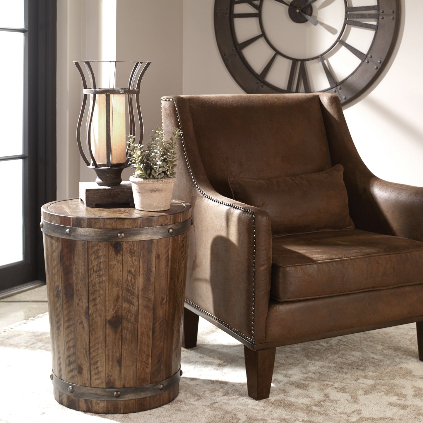 Uttermost 25327 Ceylon Wine Barrel Side Table