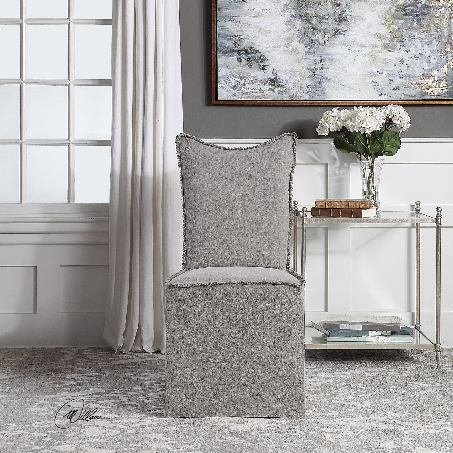 Uttermost 23462-2 Narissa Armless Chairs, Set Of 2