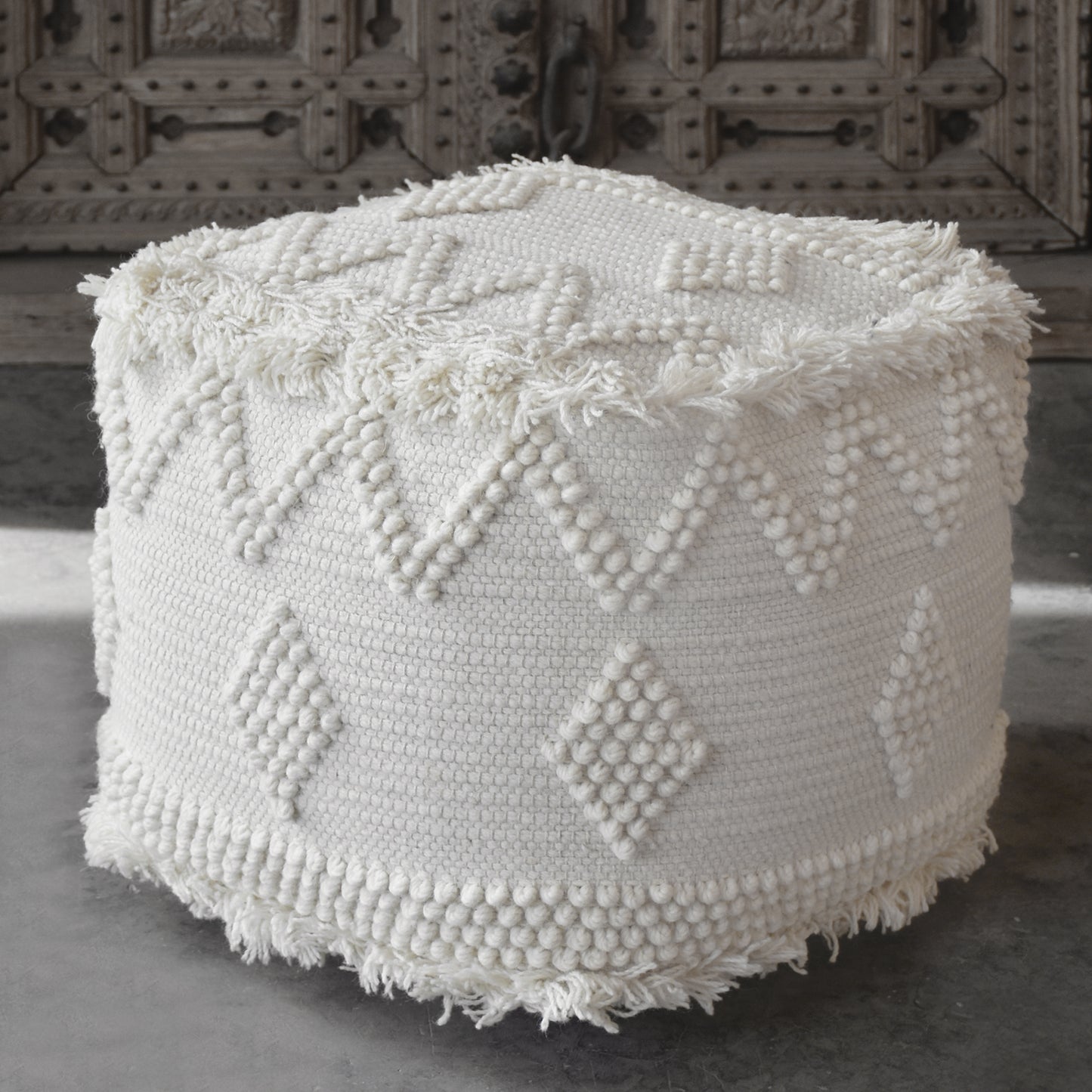 Uttermost 23965 Uriah Ivory Pouf