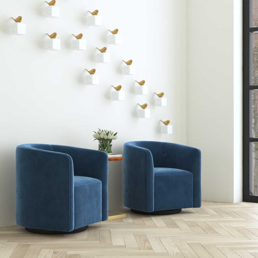 Uttermost 23491 Mallorie Blue Swivel Chair