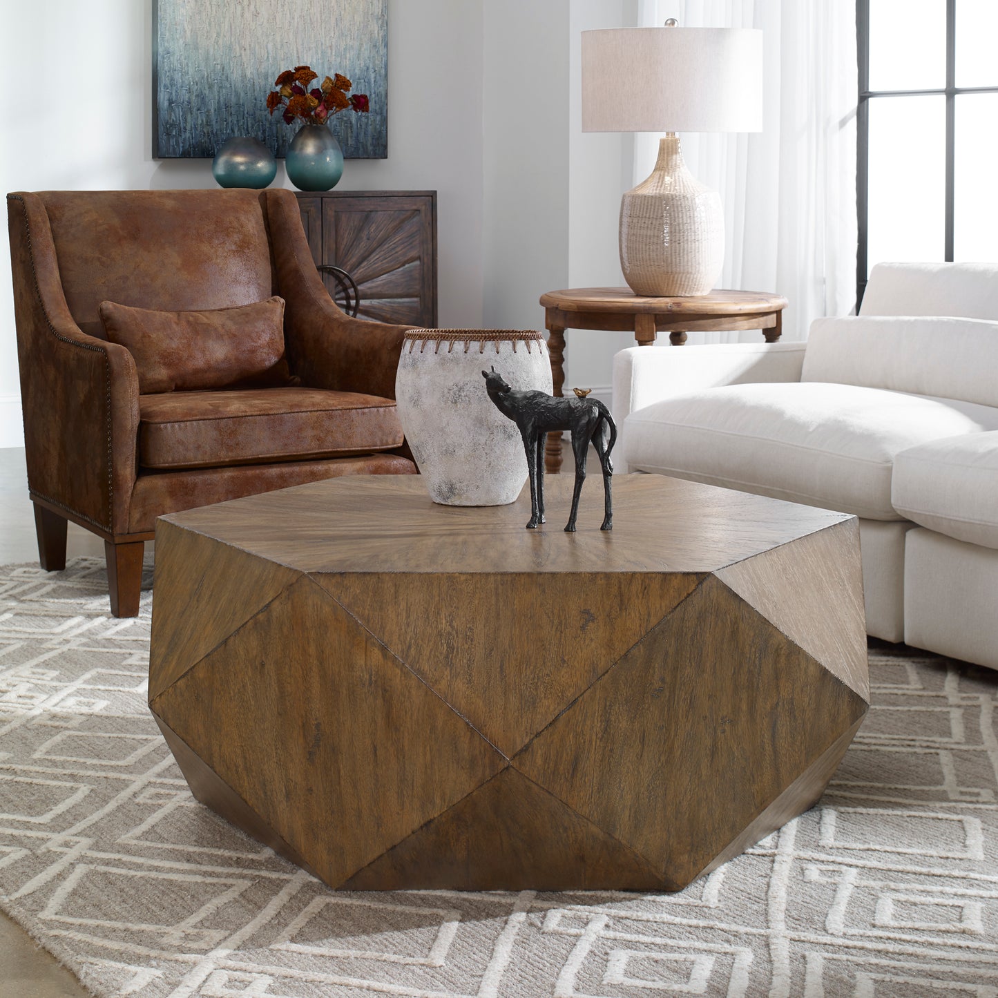 Uttermost 25423 Volker Honey Coffee Table