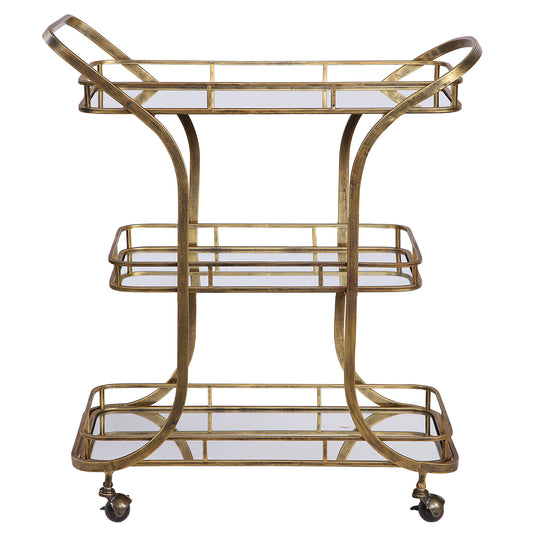 Uttermost 24876 Stassi Gold Serving Cart