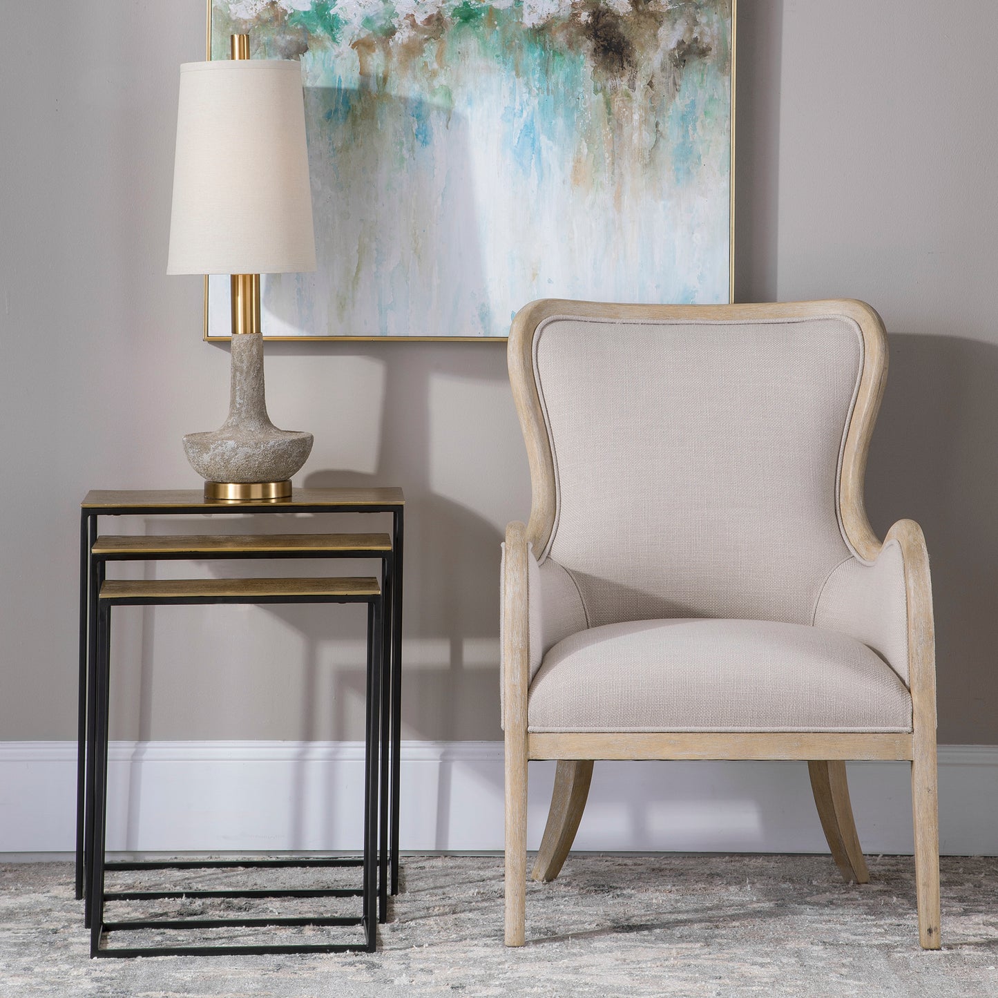 Uttermost 25050 Coreene Gold Nesting Tables Set/3