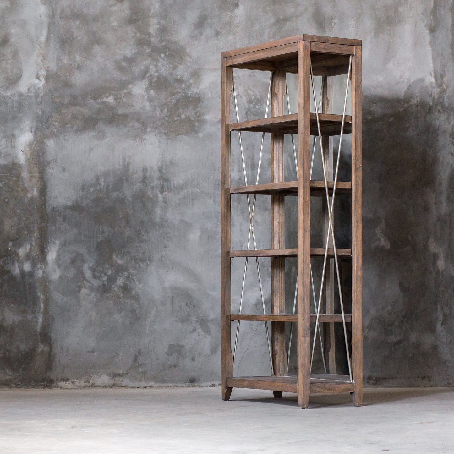 Uttermost 25434 Delancey Weathered Oak Etagere