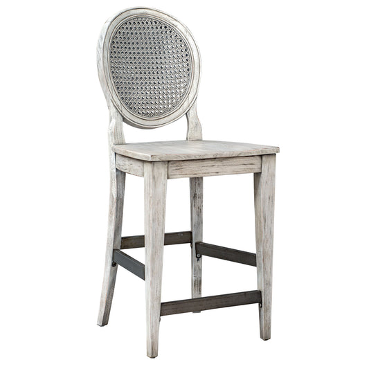 Uttermost 25438 Clarion Aged White Counter Stool
