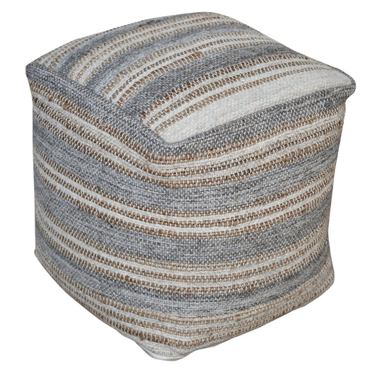 Uttermost 23967 Mesick Handwoven Gray Pouf