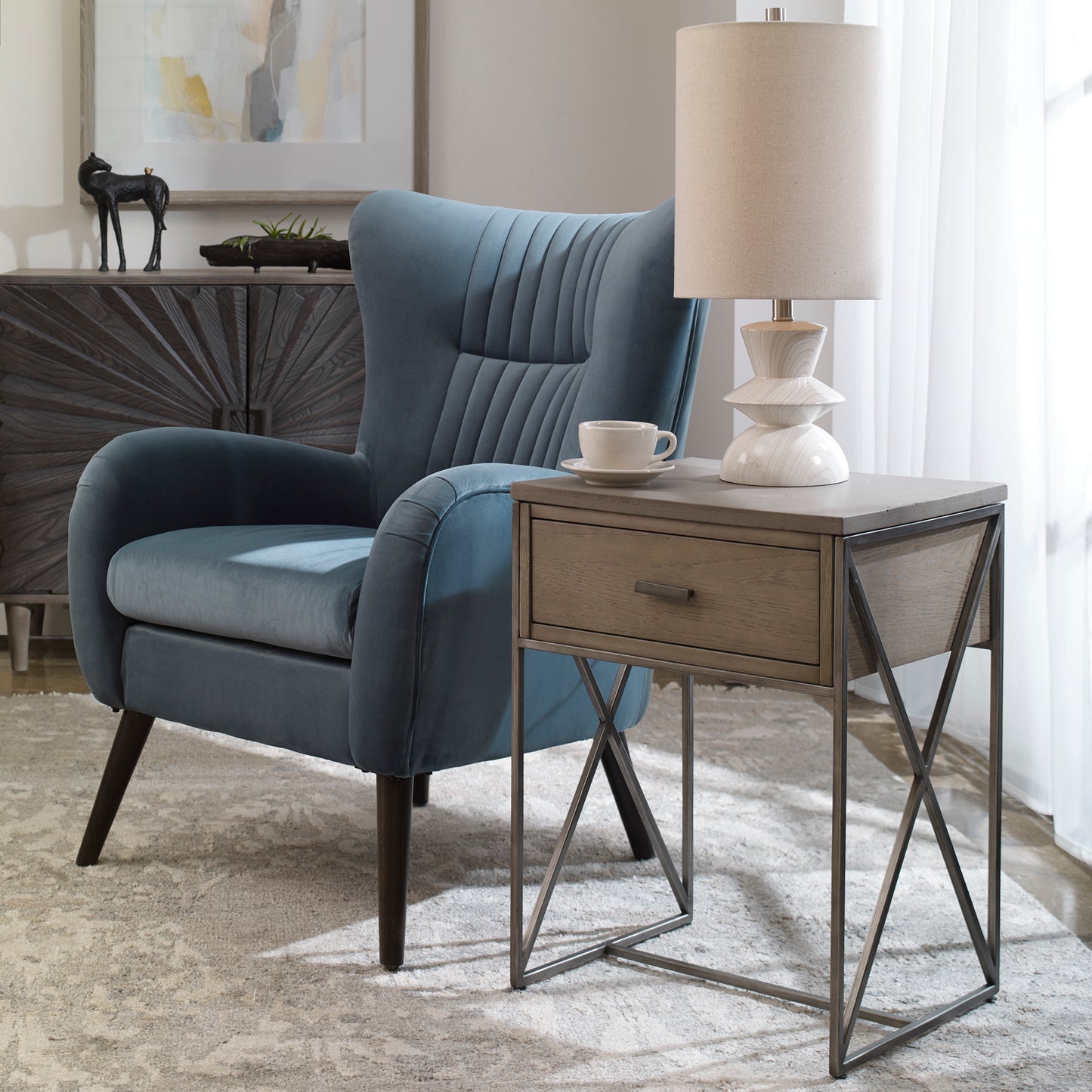 Uttermost 25367 Cartwright Gray Side Table