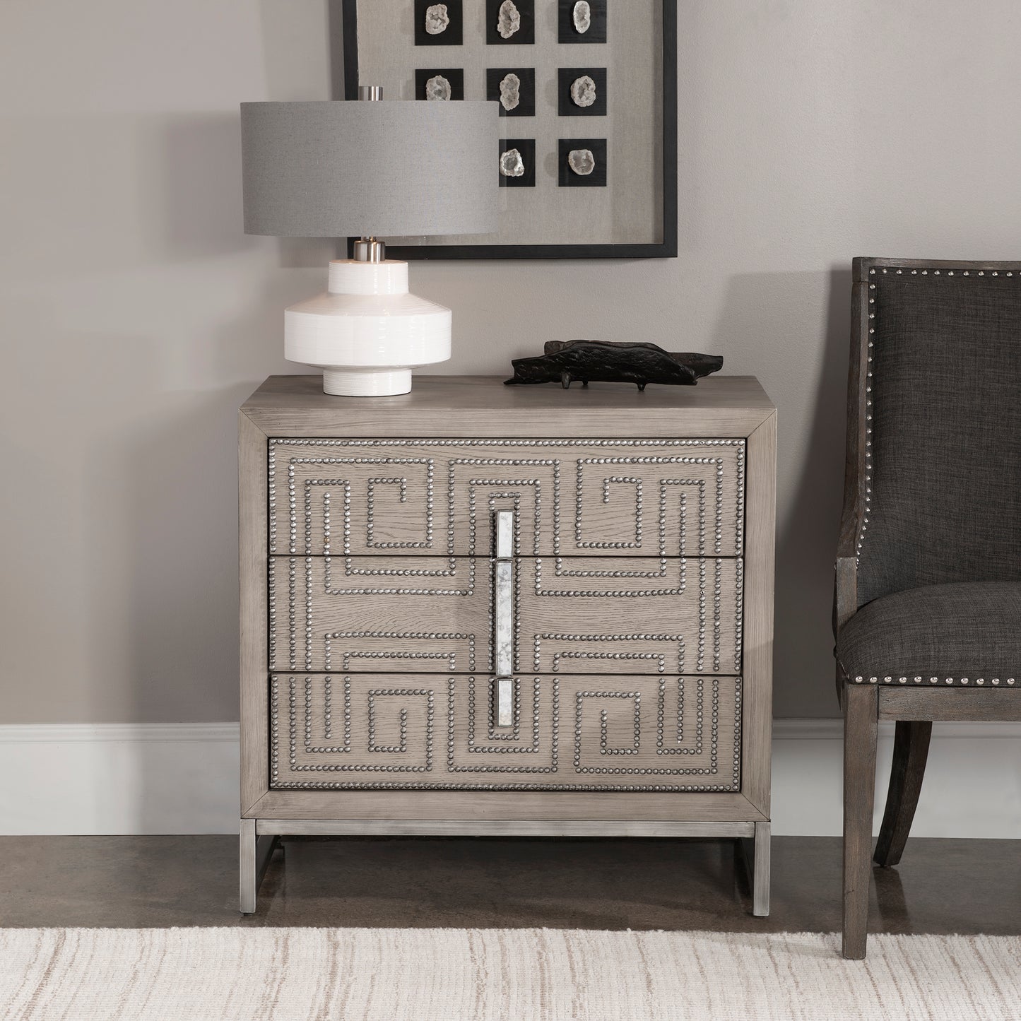 Uttermost 25369 Devya Gray Oak Accent Chest