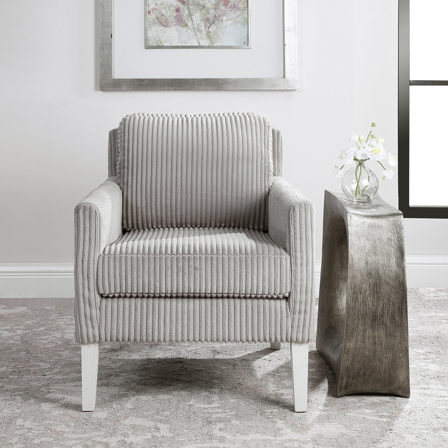Uttermost 23532 Cavalla Gray Accent Chair