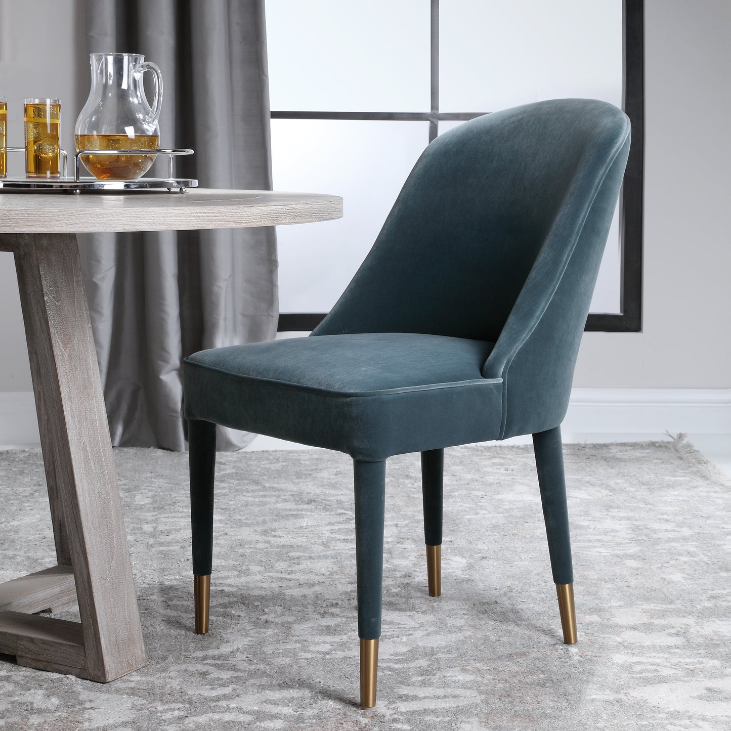 Uttermost 23556-2 Brie Armless Chair, Blue, Set Of 2
