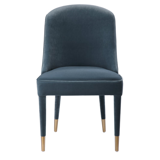 Uttermost 23556-2 Brie Armless Chair, Blue, Set Of 2