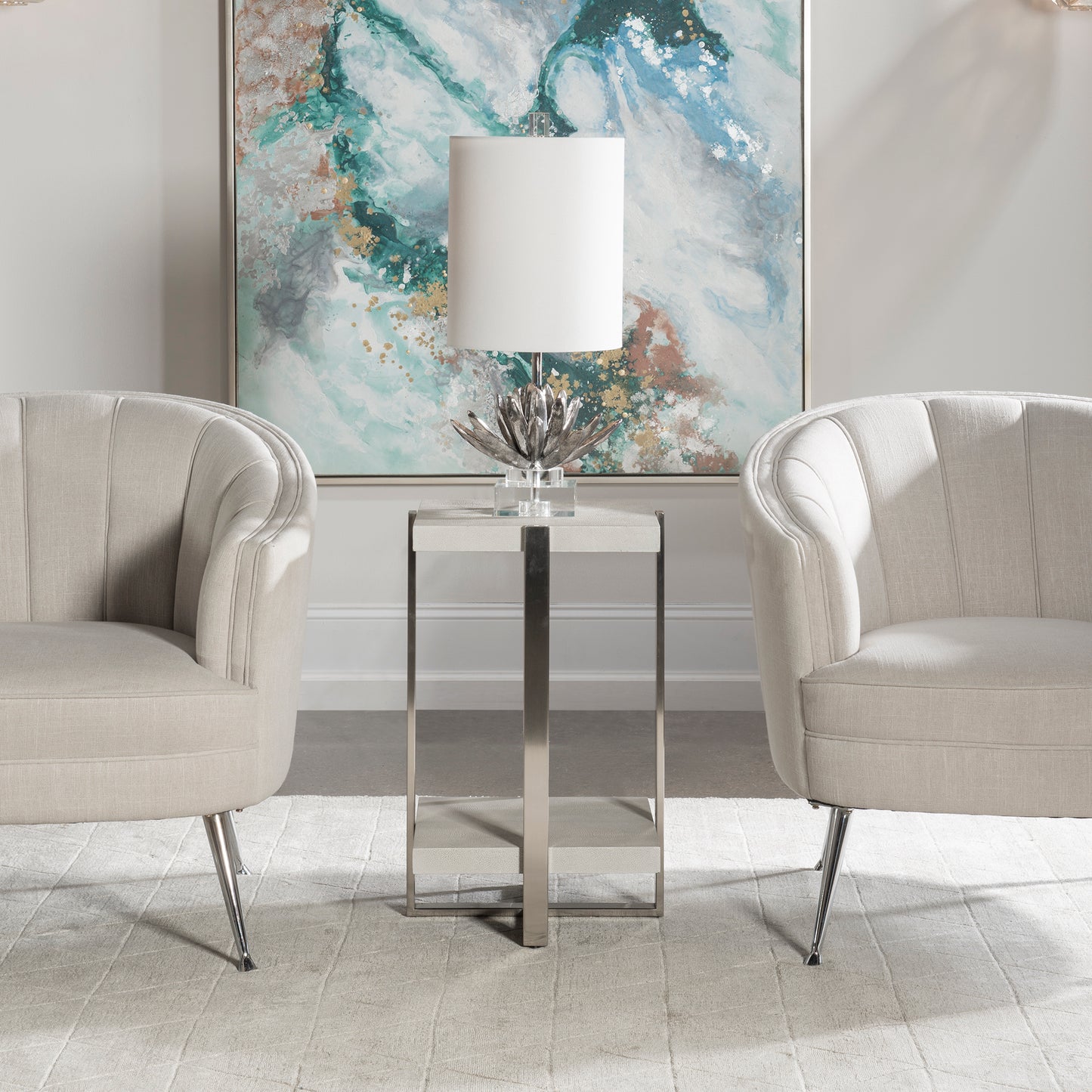 Uttermost 25375 Arnaut White Accent Table